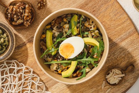 Avocado & Egg Pot with Seed Crackers