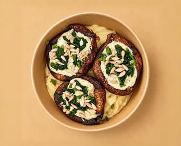 Stuffed Portobello Mushrooms with Cashew Cheese