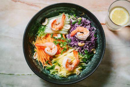 Thai Style Prawn Salad Shredded Vegetable Fragrant Thai Dressing