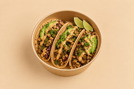 Walnut–Mushroom Keto Tacos with Marinated White Cabbage & Coconut Flatbread