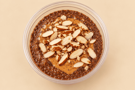 Chocolate Chia Pudding w/ Almond Butter