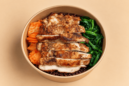 Tikka Masala Chicken boneless and skinless leg 150g , sweet potato, 150g, spinach 80g