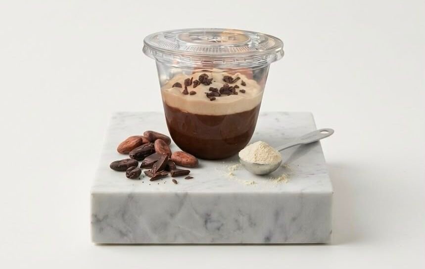 Chocolate vanilla protein parfait