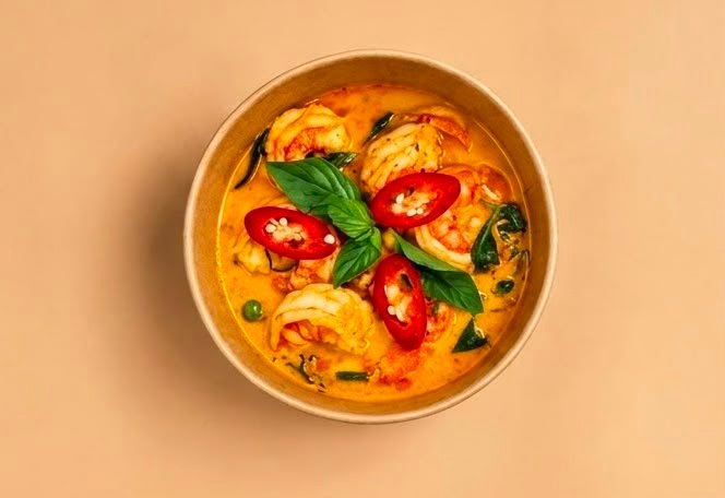 Prawn Penang Curry  With rice berry